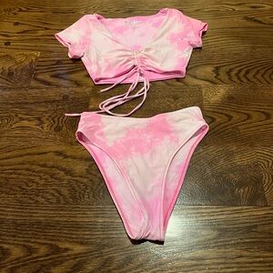 Frankie’s Bikinis x Sofia Richie Pink Tie-Dye Bikini Set